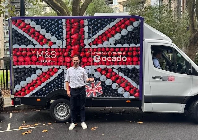 M&S Food marks five years since launching on Ocado by splashing carrier bag on delivery vans