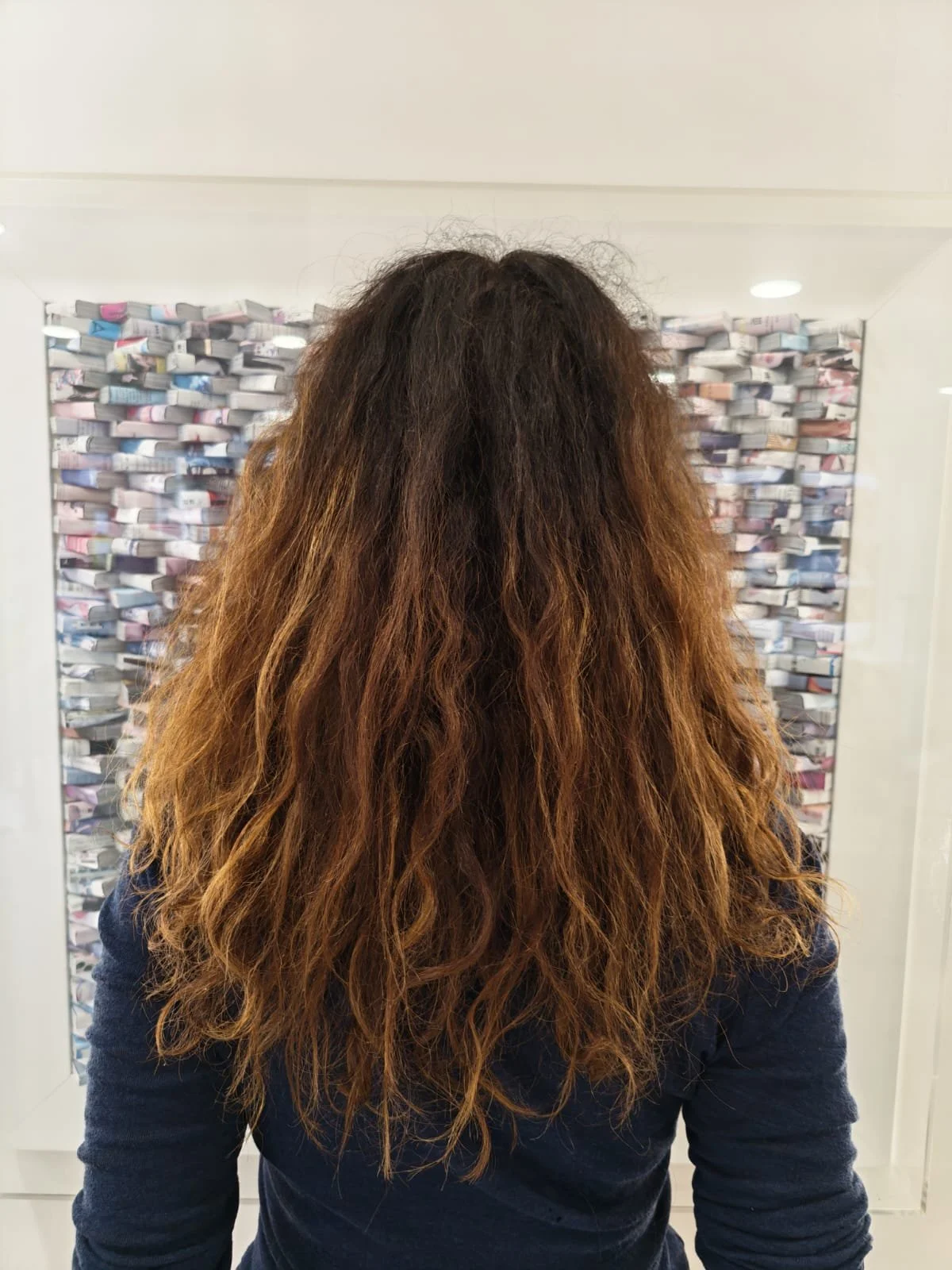 Example hair straightening consultation photograph