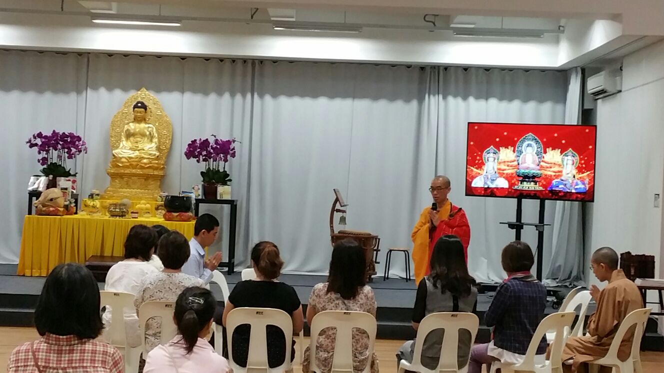 Deputy Abbot giving a discourse to BW Monastery staff