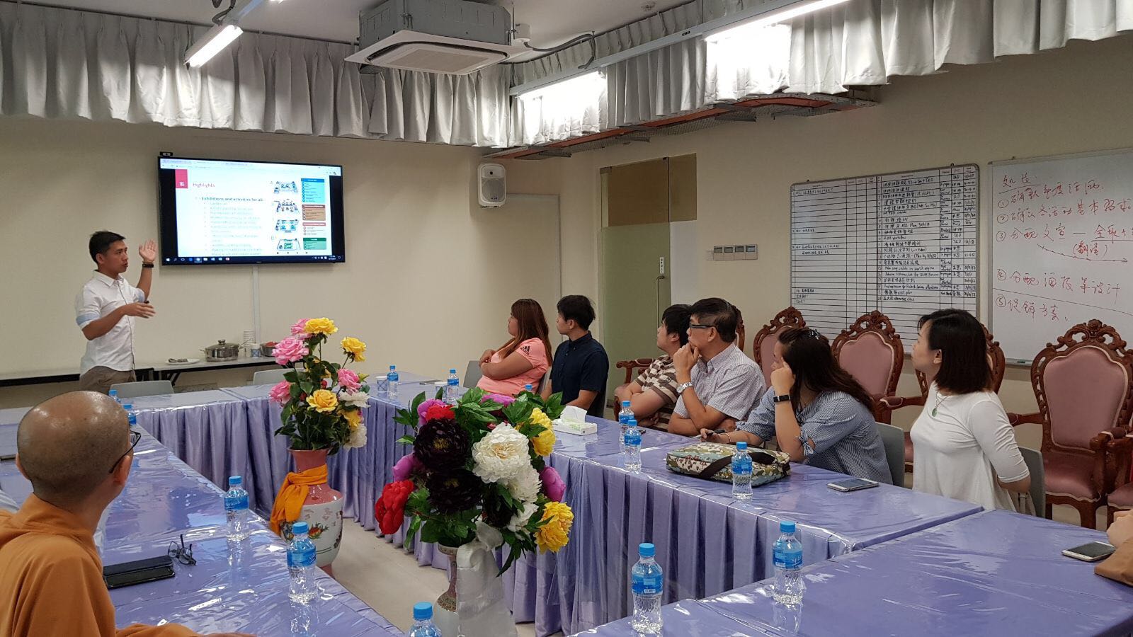 Our team giving a presentation of what are the upcoming activities of BWM Fiesta