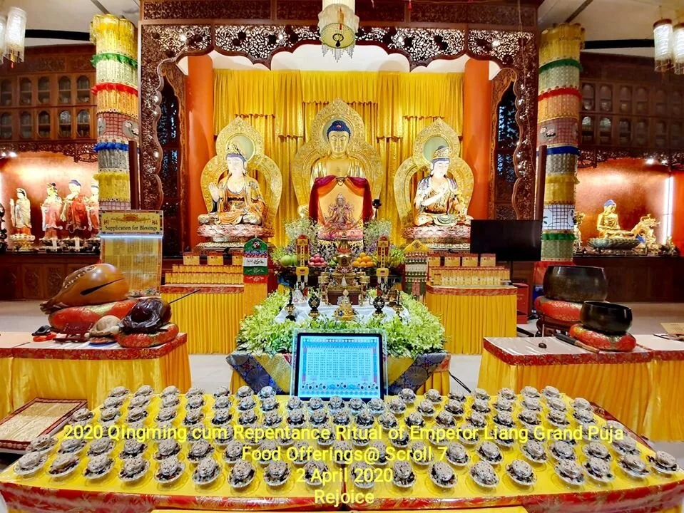 2020 Qingming cum Repentance Ritual of Emperor Liang Grand Puja Food Offerings@ Scroll 7