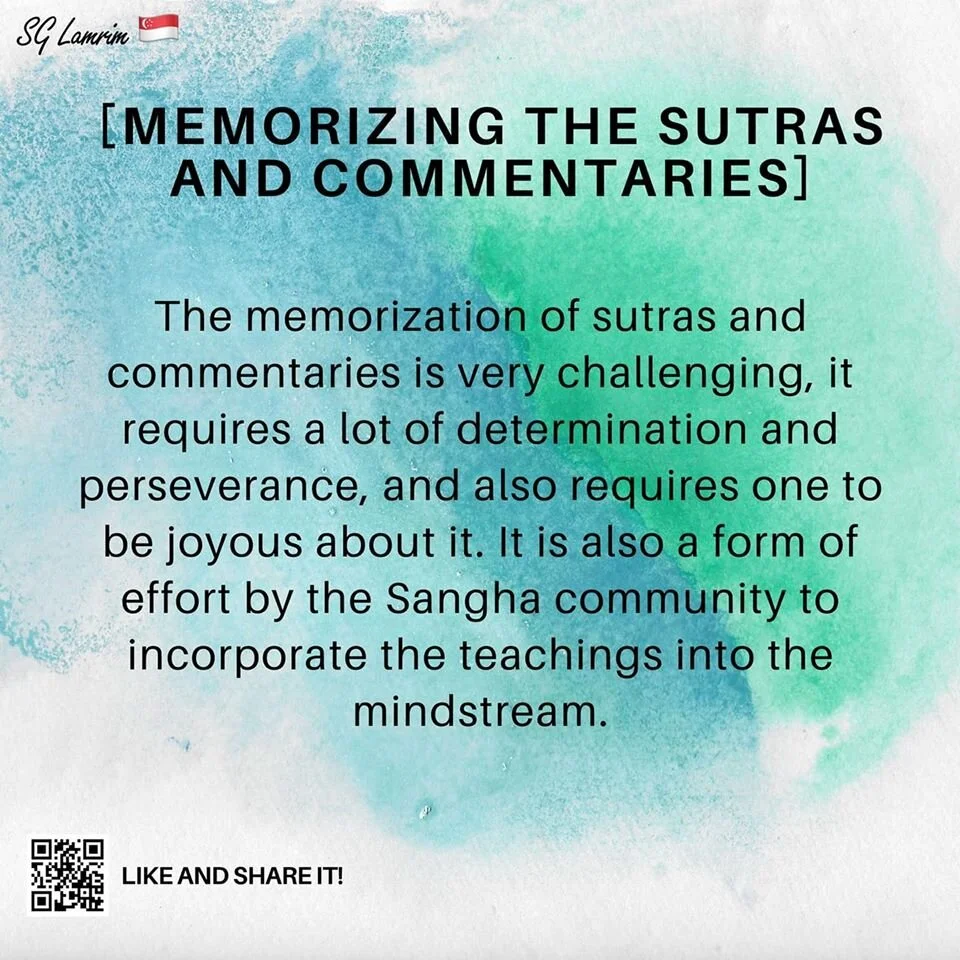 Memorizing The Sutras And Commentaries