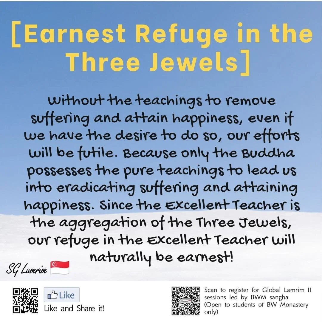 Earnest Refuge in the Three Jewels