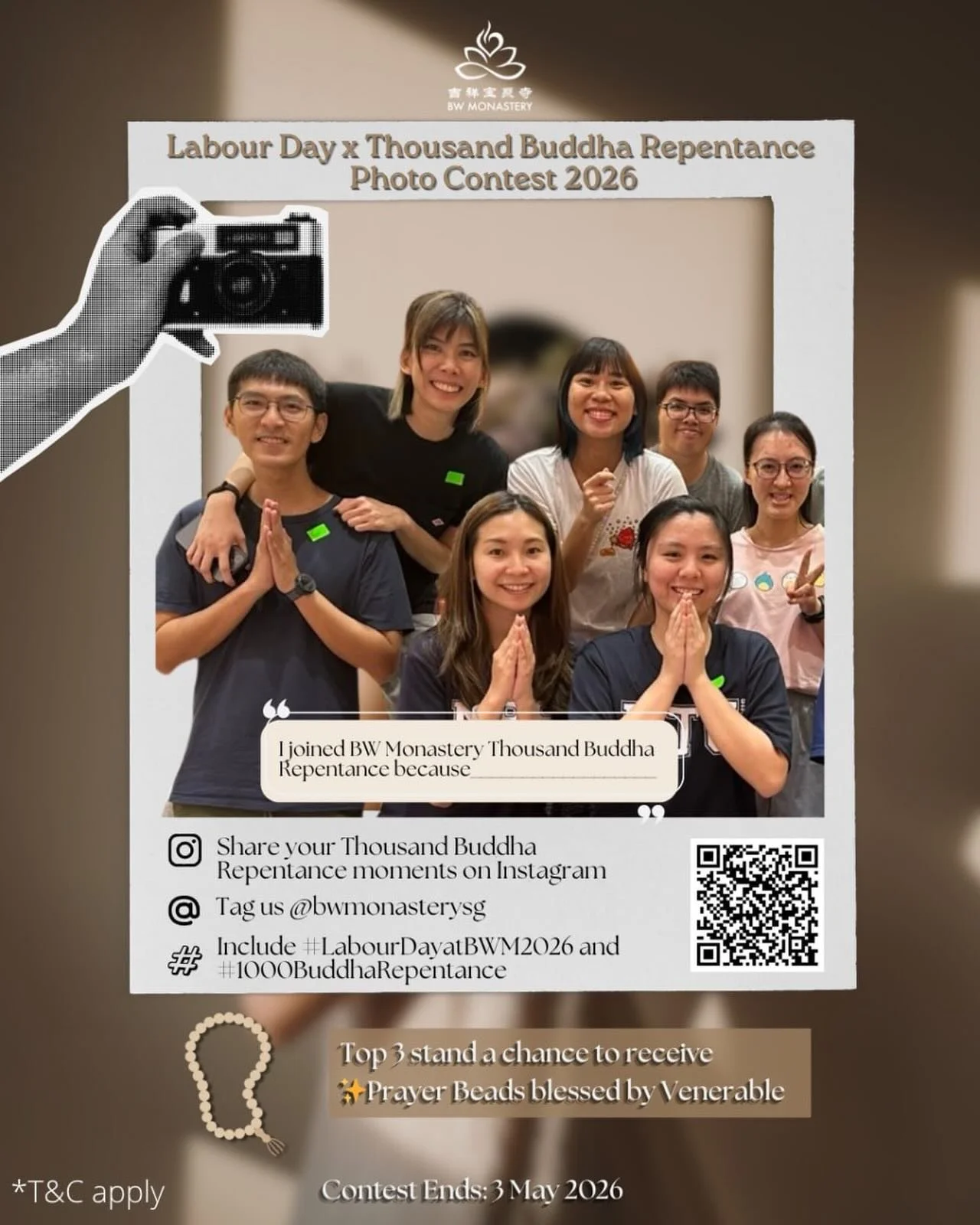 📸✨ Are you joining us for Thousand Buddha Repentance this Labour Day? Don&rsquo;t let this meaningful moment pass by. 

After every bow, every recitation, and every step of sincerity, capture the joy and peace of completing this meritorious practice