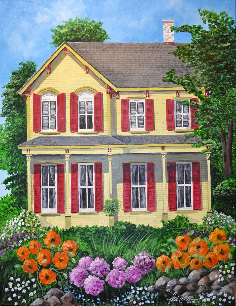  "FarmHouseFlowers" 28x34" acrylic on canvas - in private collection