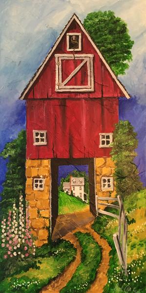 ""HollyHockHill" - 24x48" - acrylic on canvas - in private collection