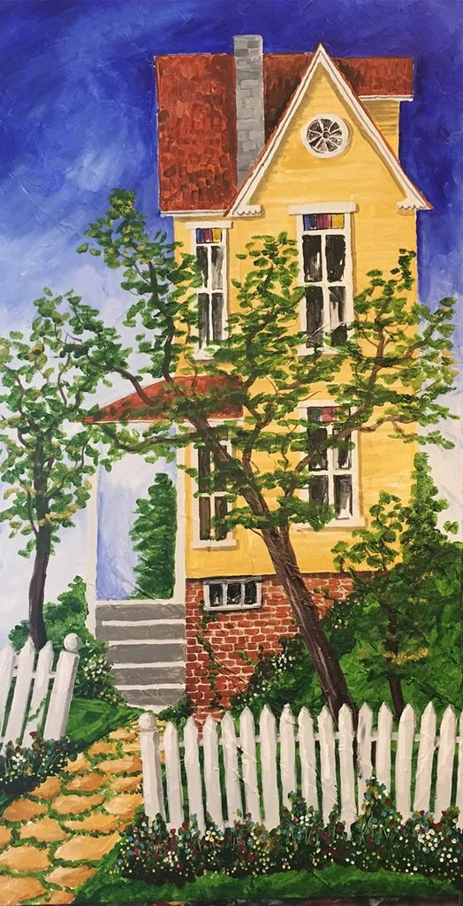 "HappyYellowHouse" - 24x48" - acrylic on canvas - in private collection
