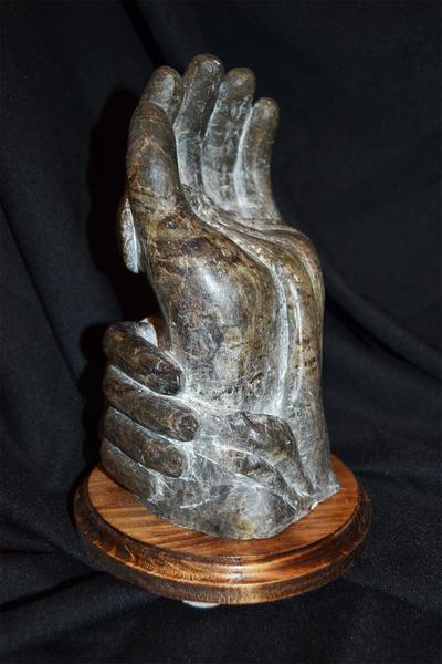 stone embrace - Oregon soapstone - 15" - in private collection