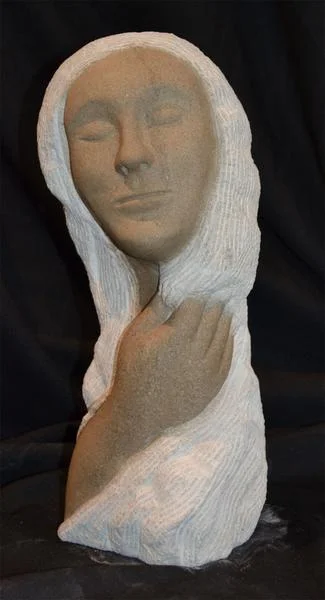 "HoldingStoneHair" - 20" - limestone - $800