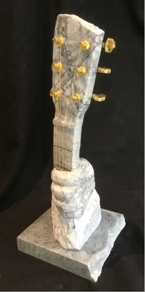 "The Stone Player" - Marble, soapstone base - 16x6x6" - $1200