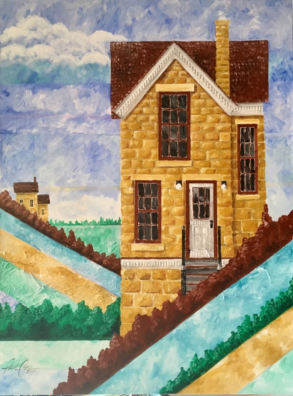 "StoneHouseHills" - 24x48" acrylic on canvas - in private collection