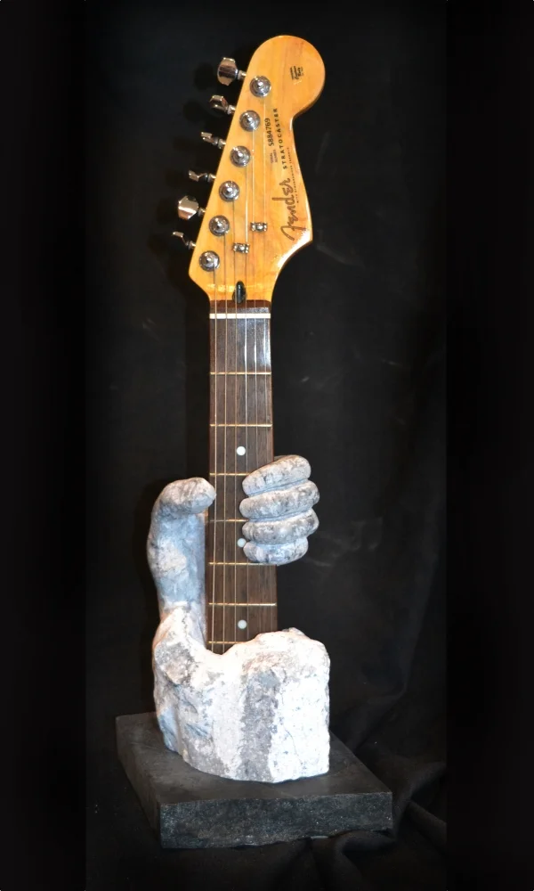 “FenderGripPlayer” - Arizona Marble - soapstone base - in private collection