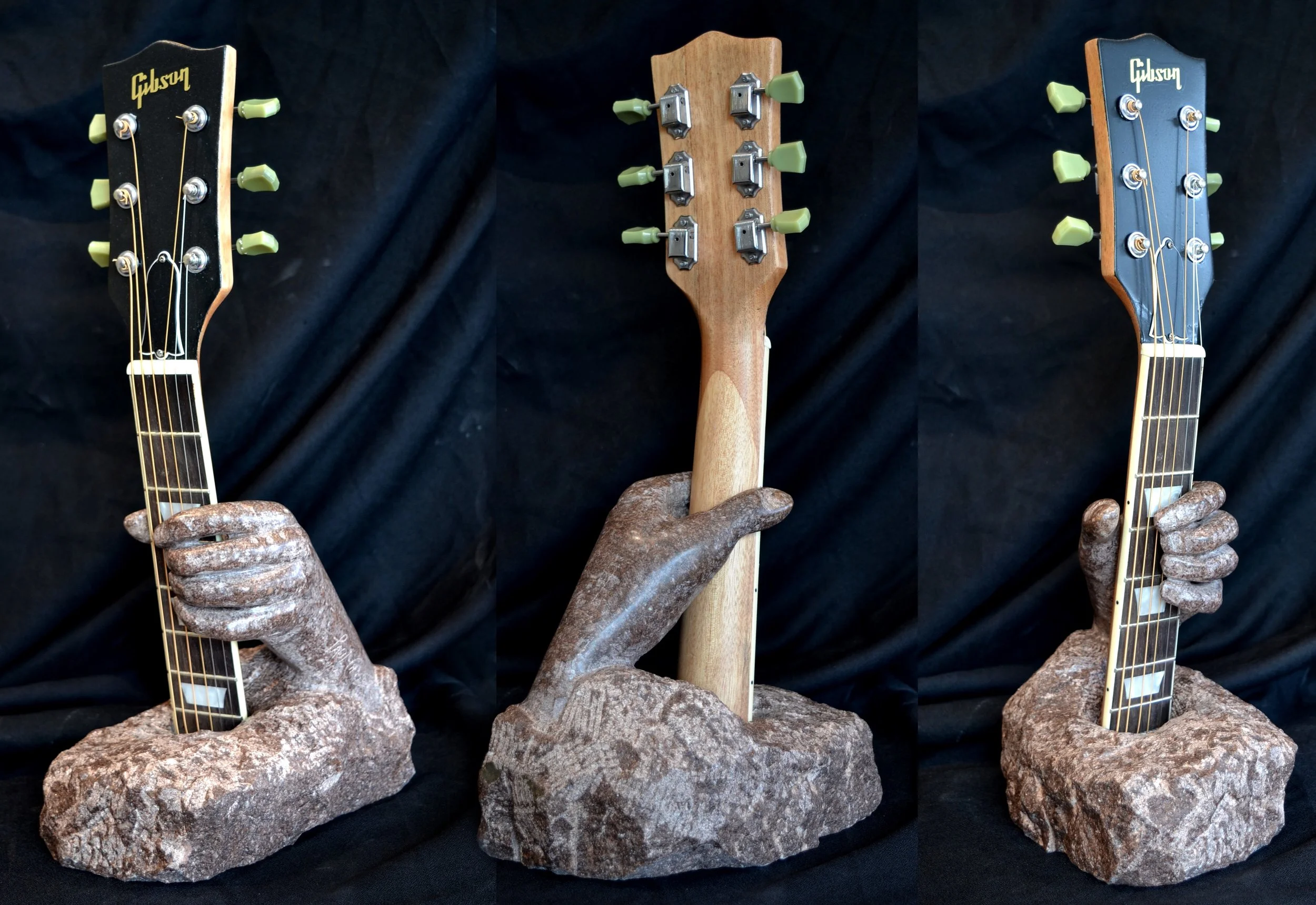 “Red Marble Gibson Player” - 19x10x7” - carved Red Tennessee Marble - $2000