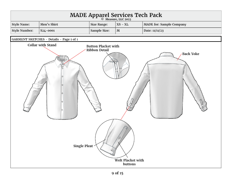 How to Use a Fashion Tech Pack Template — MADE Apparel Services