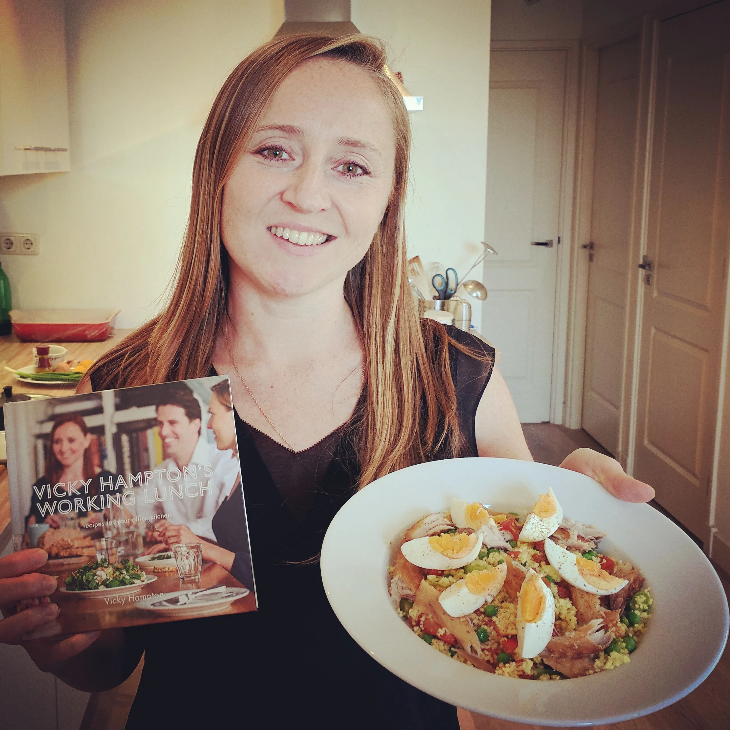 Vicky with Vicky Hampton's Working Lunch book