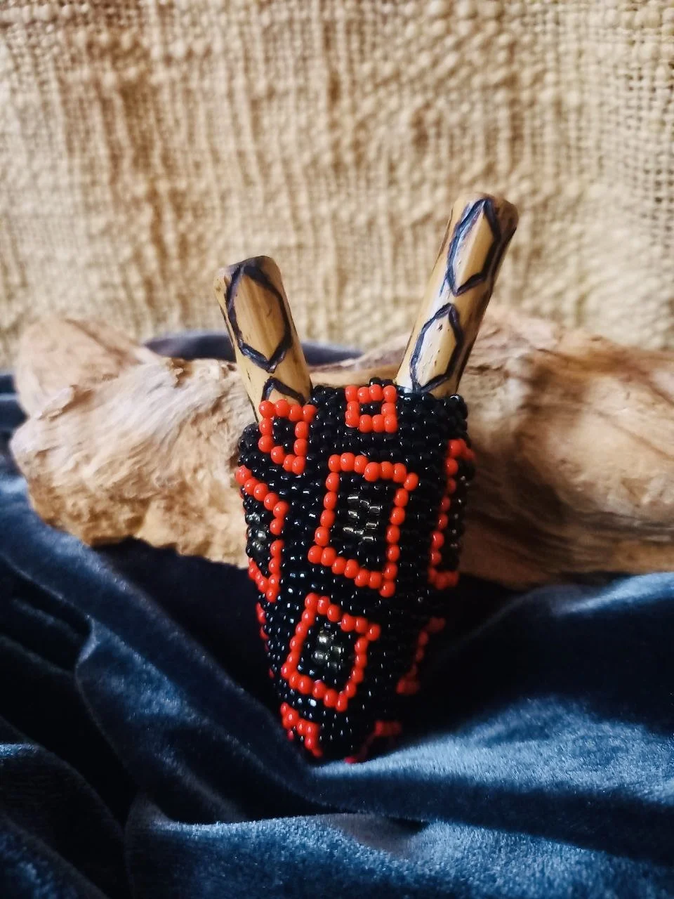 Handmade KURIPE applicatior from the Jungel of Brazil, Jasper