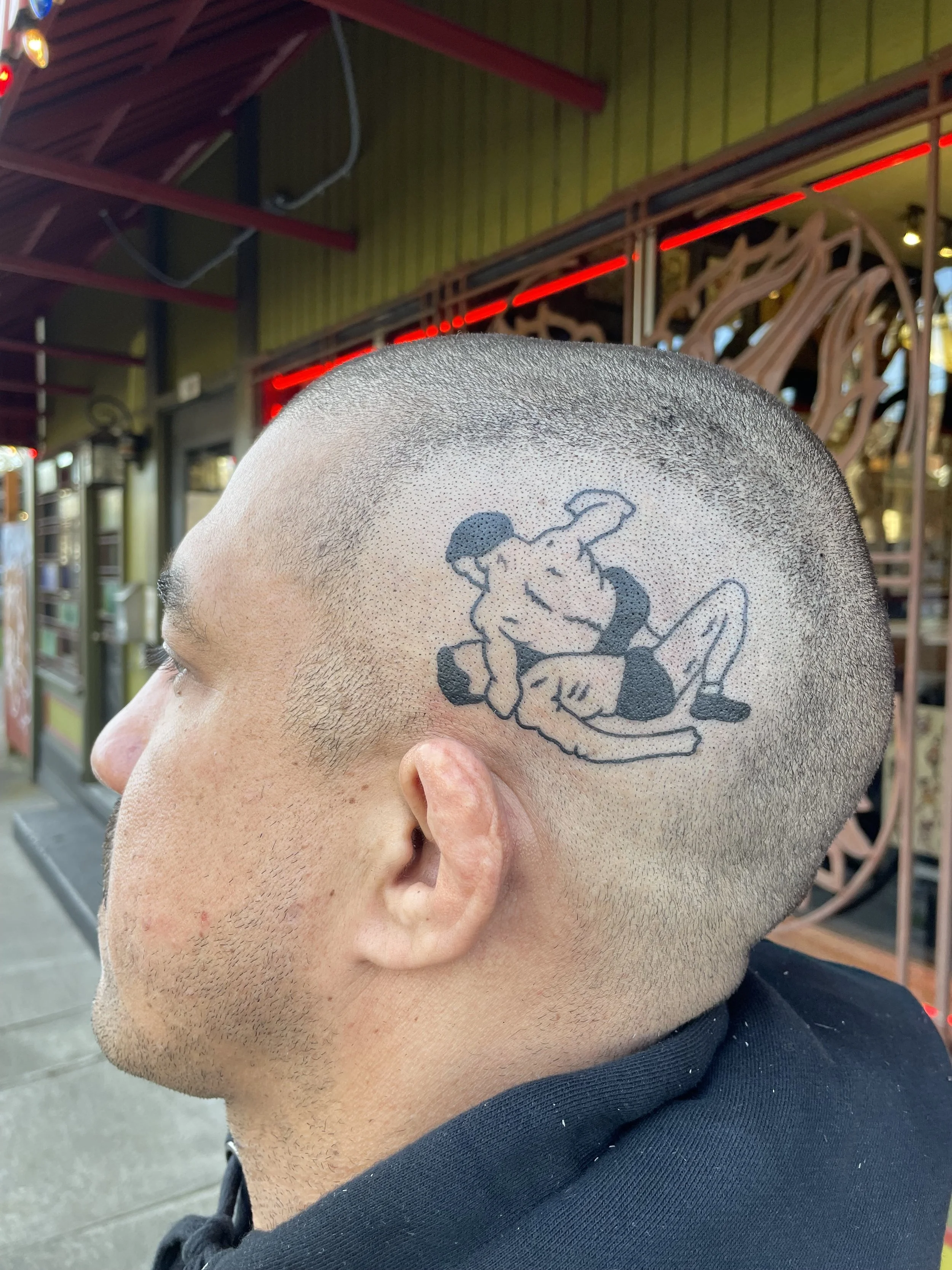 Head traditional tattoo of fighting