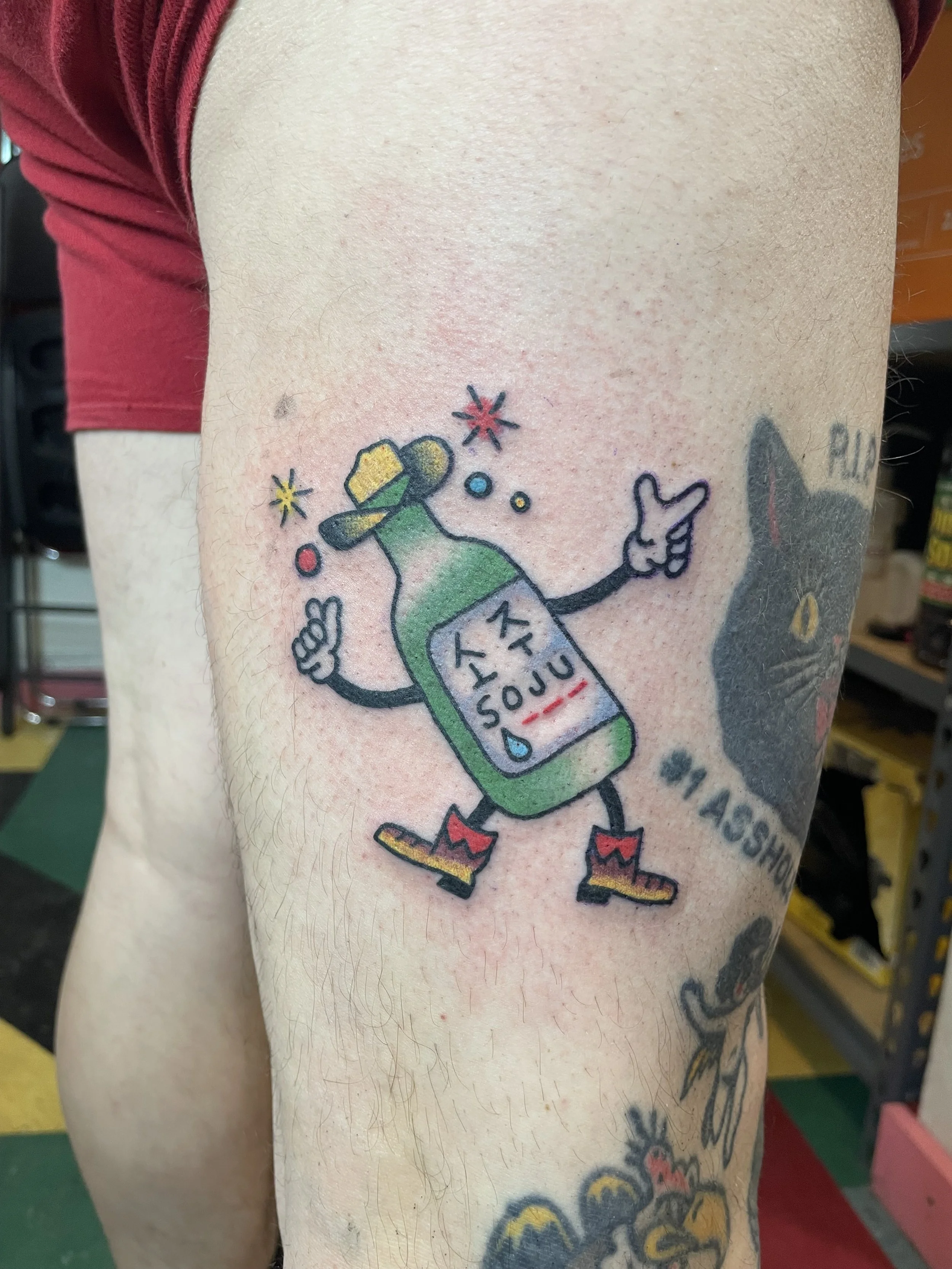 A drunken beer tattoo