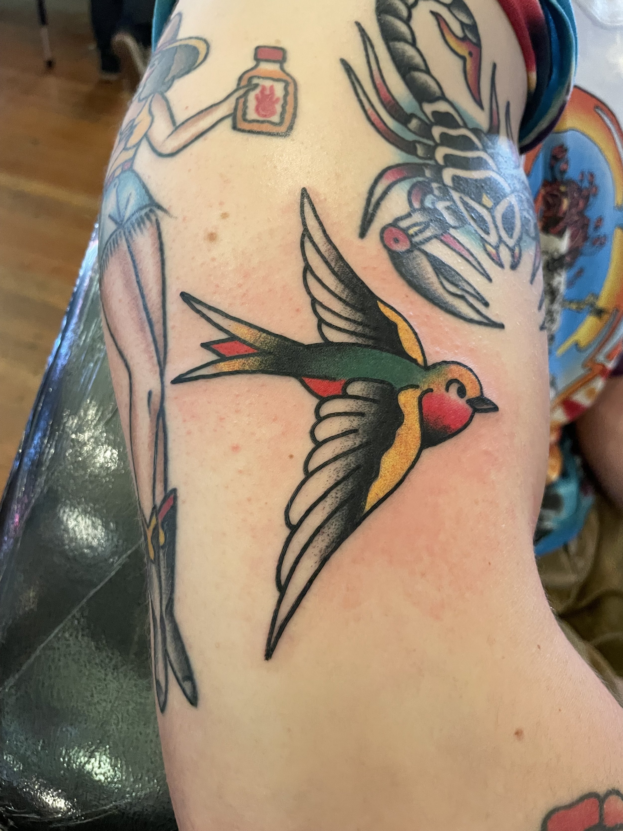 Traditional Sparrow Tattoo