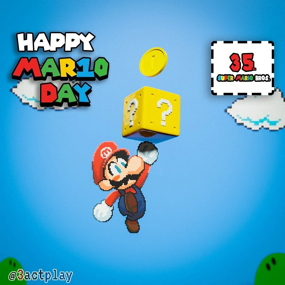 Happy #mar10day 

Created with Blender and Procreate. 

#fanart #pixelart #blender #procreate #procreateapp #cyclerender #mario #supermariobros #nintendo #mixedmedia