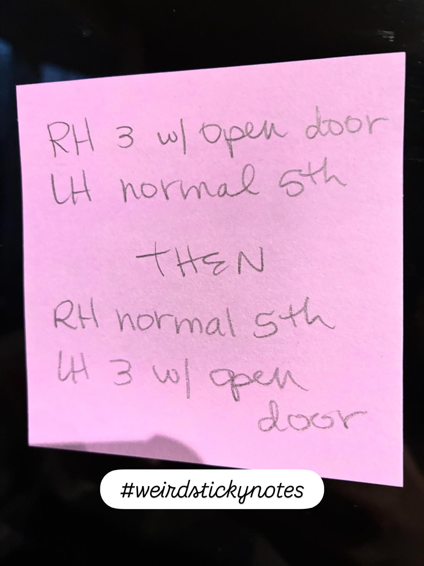 Sometimes teaching piano is about teaching choreography moves, coordination, and using memory tricks! It leads to the best #weirdstickynotes #pianoteacher