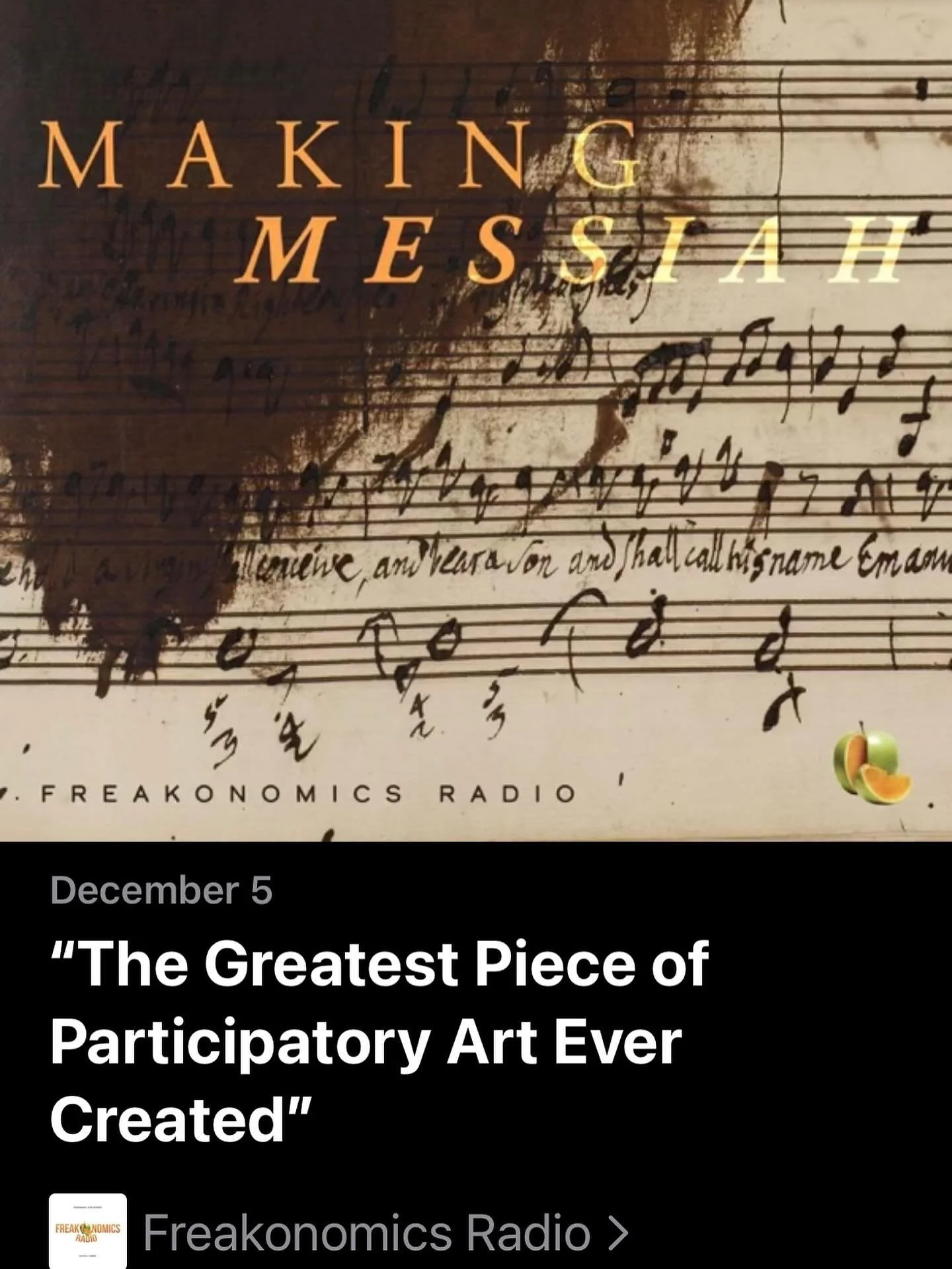Binging podcasts and audio books while I recover from COVID this week. (This version is no joke - get your COVID vaccines, folks!) 

This podcast about Handel&rsquo;s Messiah is EXCELLENT! Have you ever attended a concert where the Hallelujah Chorus 