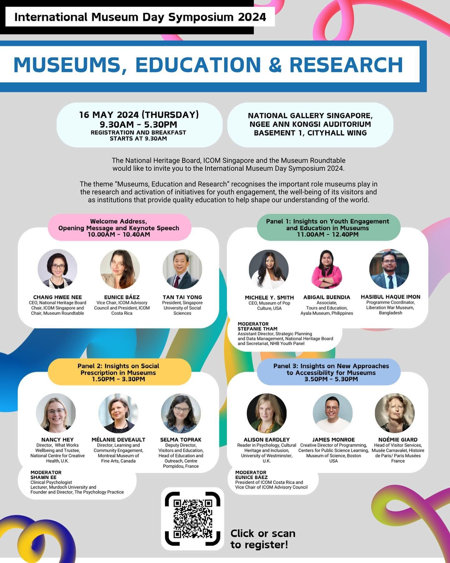 Join us today at the International Museum Day Symposium held at the National Gallery Singapore, jointly organised by the National Heritage Board, International Council of Museums (ICOM), and Museum Roundtable Singapore.

You can catch an interesting 