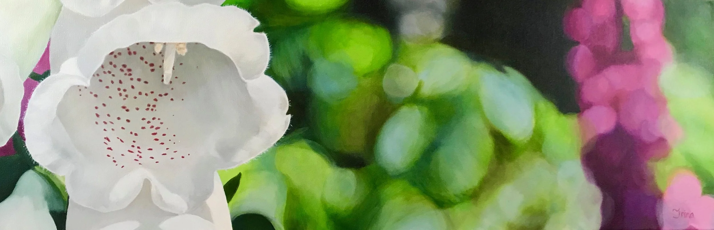Foxglove 12x36 oil on canvas