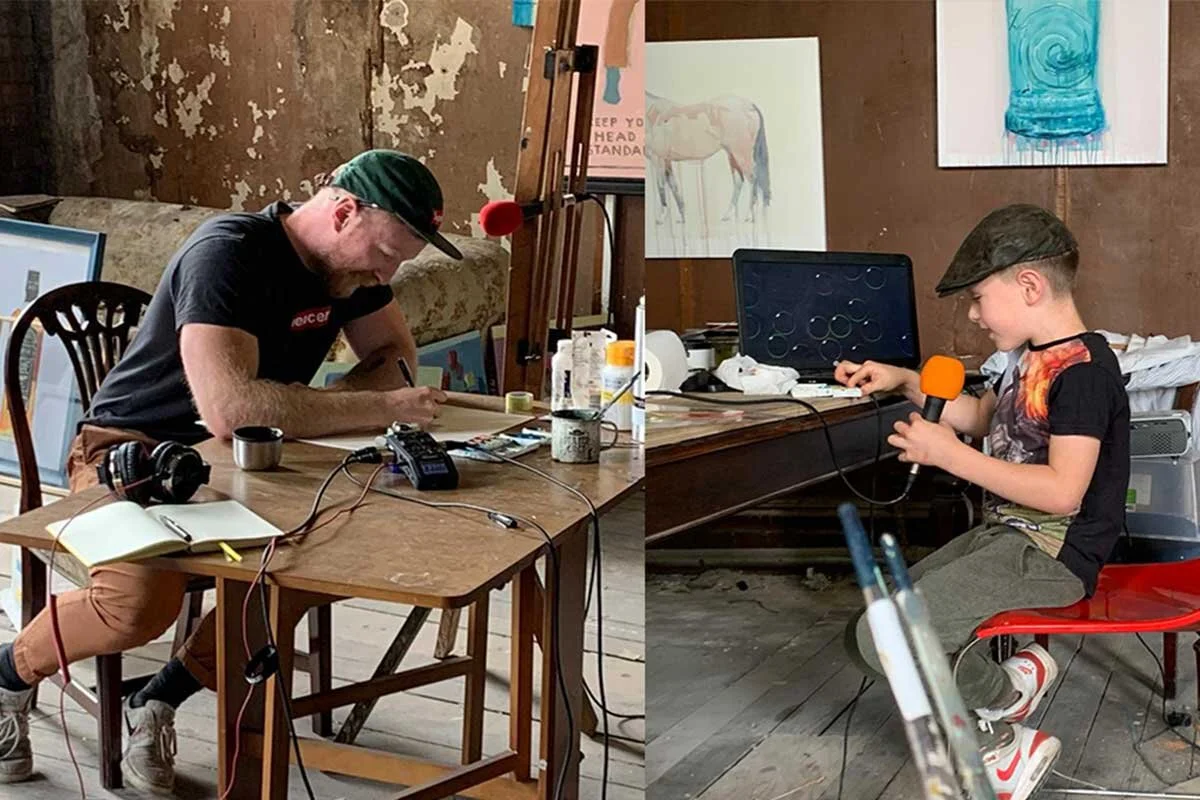 Brian John Spencer, Artist: Podcast Interview (Featuring 7-year-old son Henry)