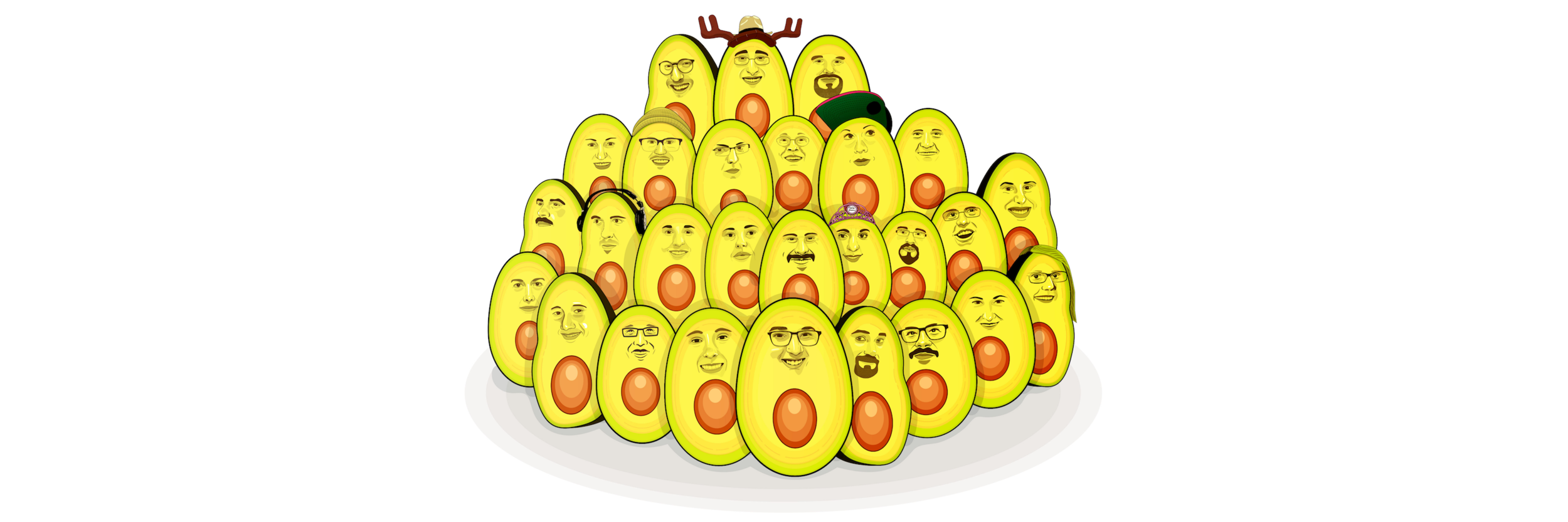 The “Developer Avocados” on the front of my book . Artwork created by Erick Zelaya.