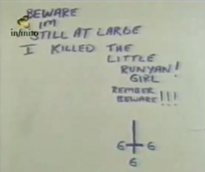 Image of note found in bathroom.