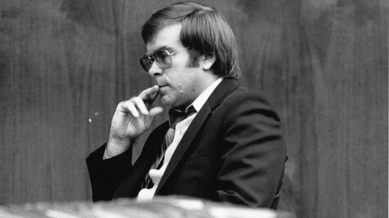 Cottingham listening in at his trial.