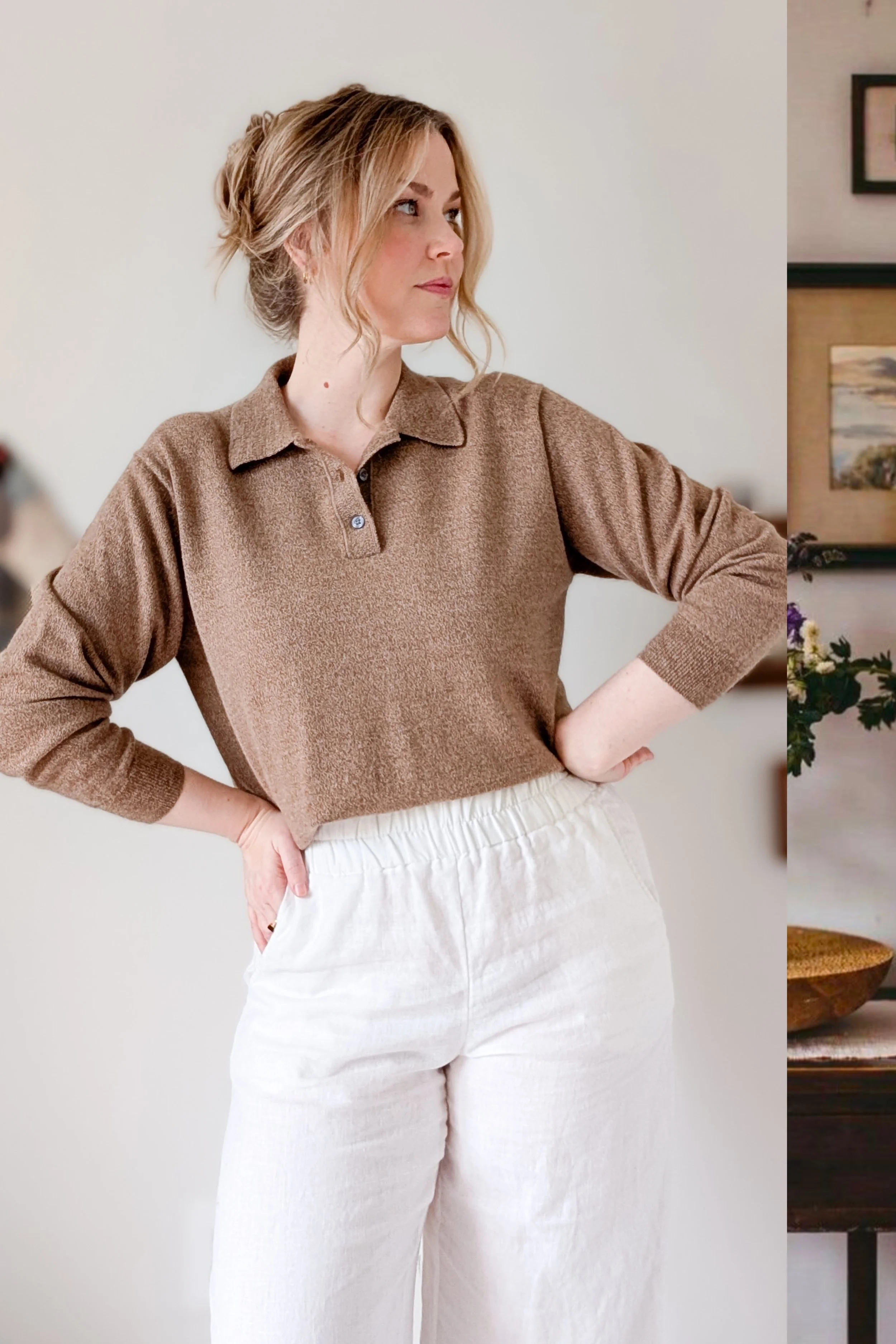 90s Italian Merino Wool Long Sleeve Henley Sweater