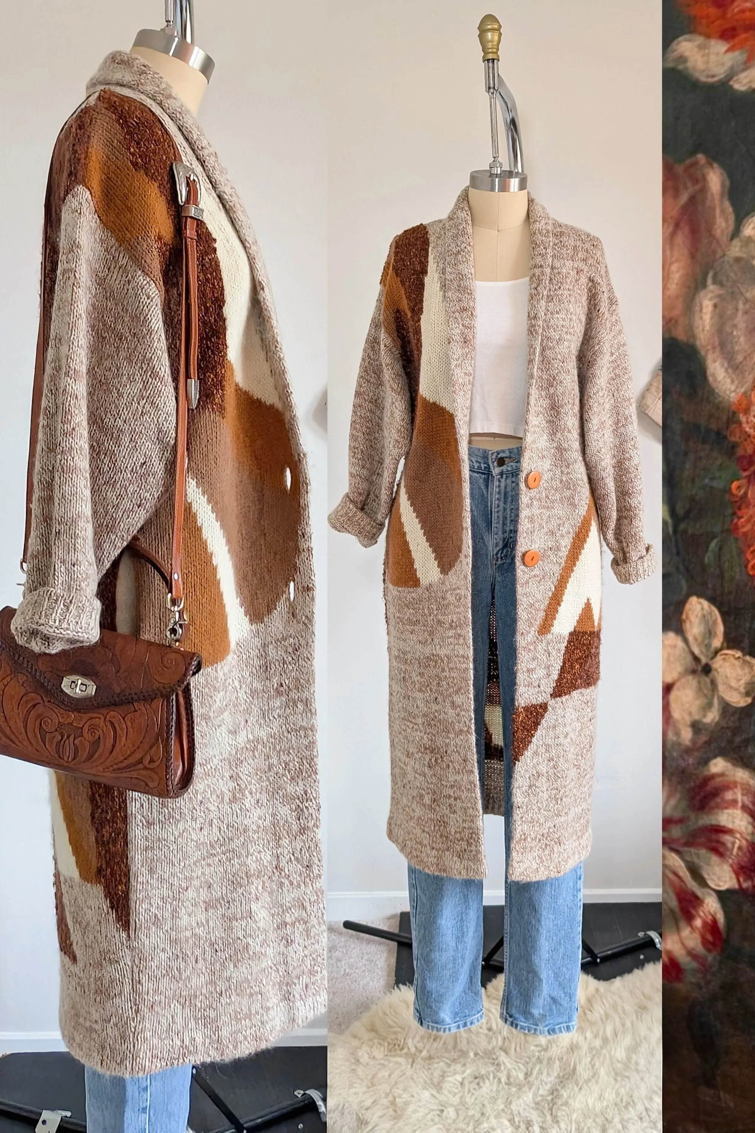 90s Art to Wear Wool Longline Cardigan Coat