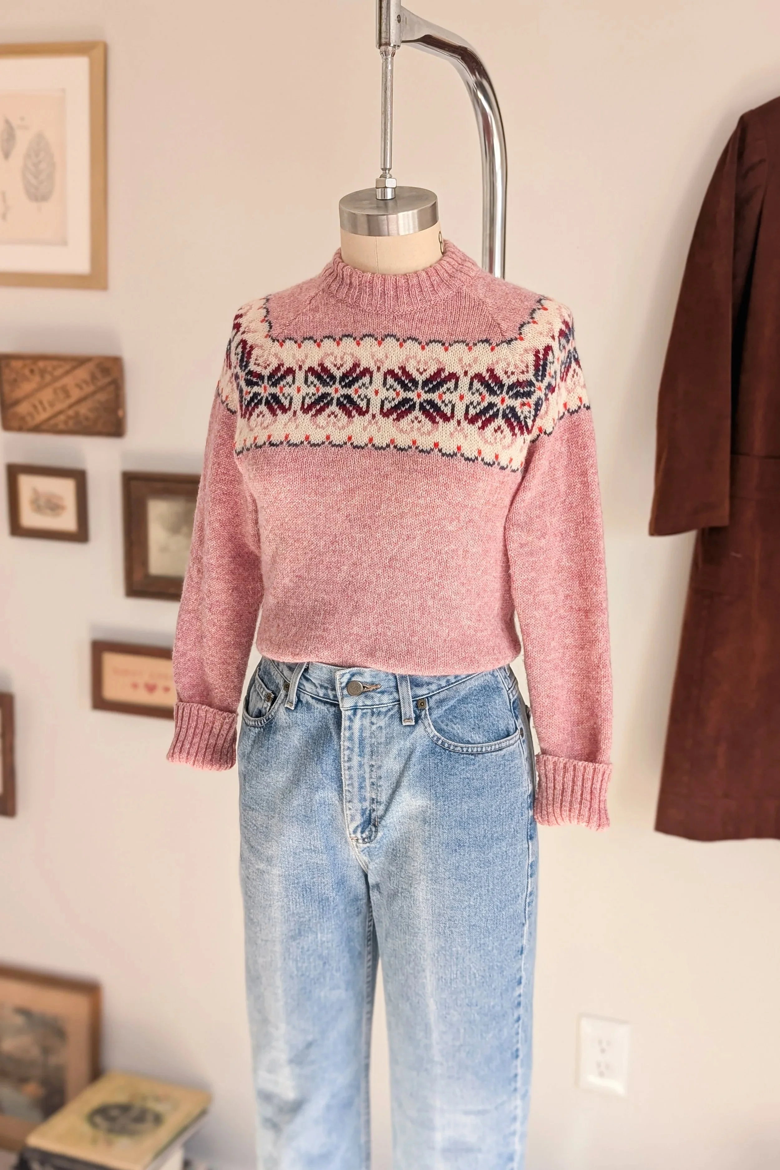 70s Edinburgh Woollen Mill Fair Isle Crew Neck Sweater