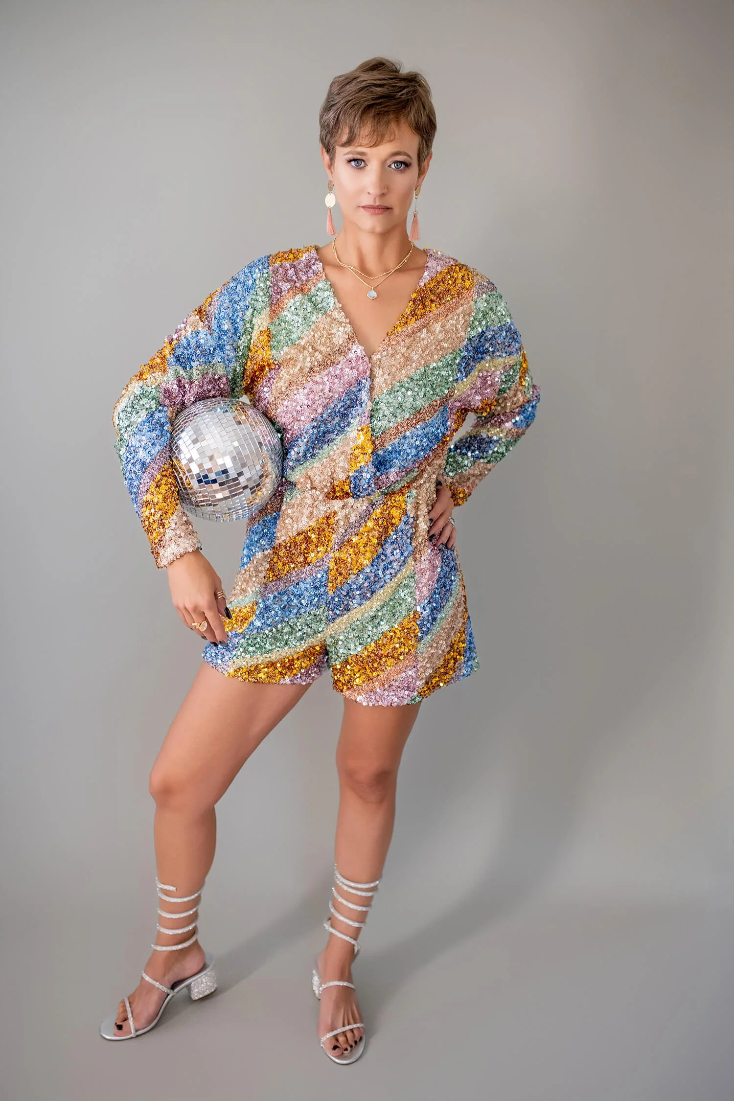 Size L - Rainbow Sparkle Romper