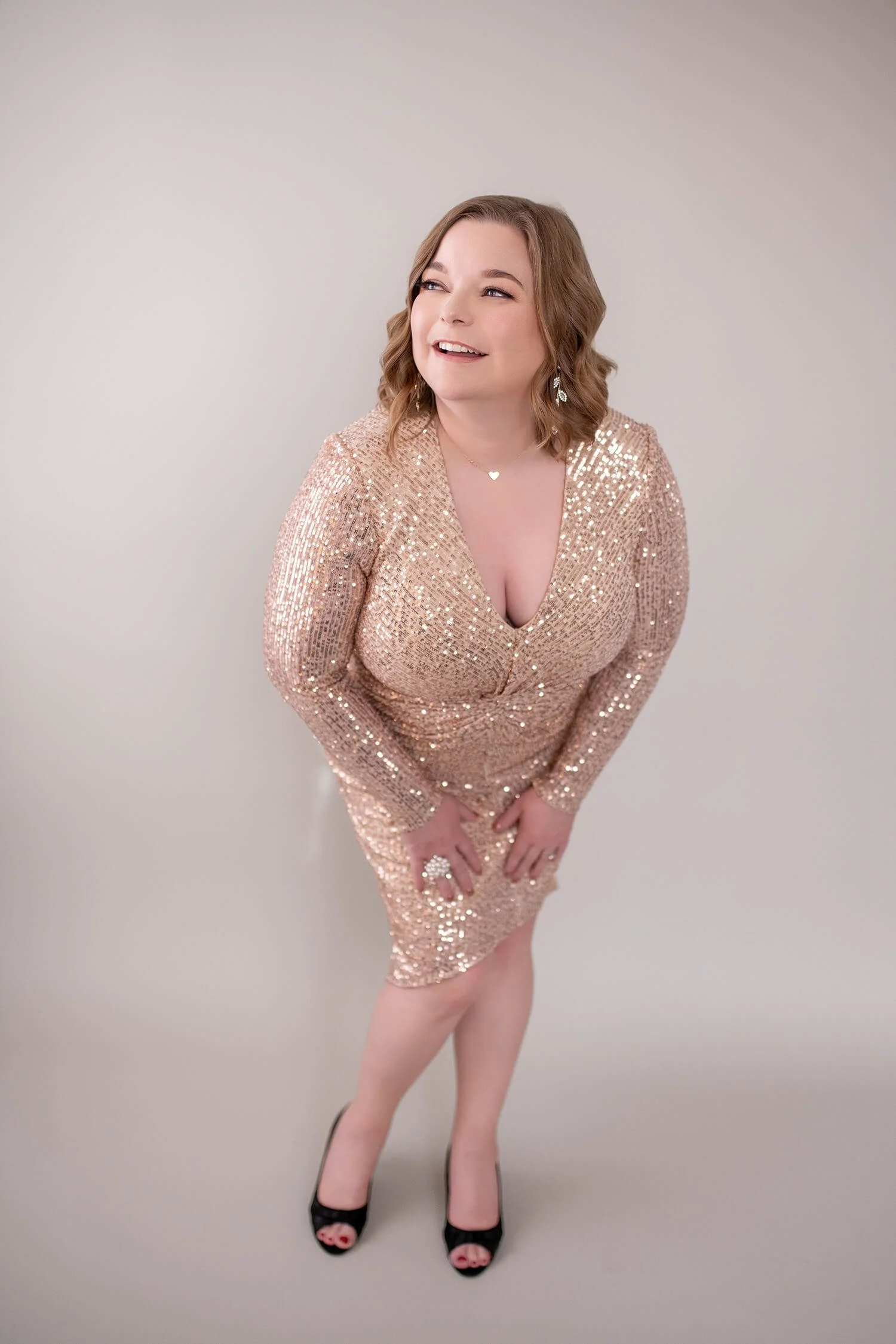 Size 8 - Rose Gold Sparkle Cocktail Dress