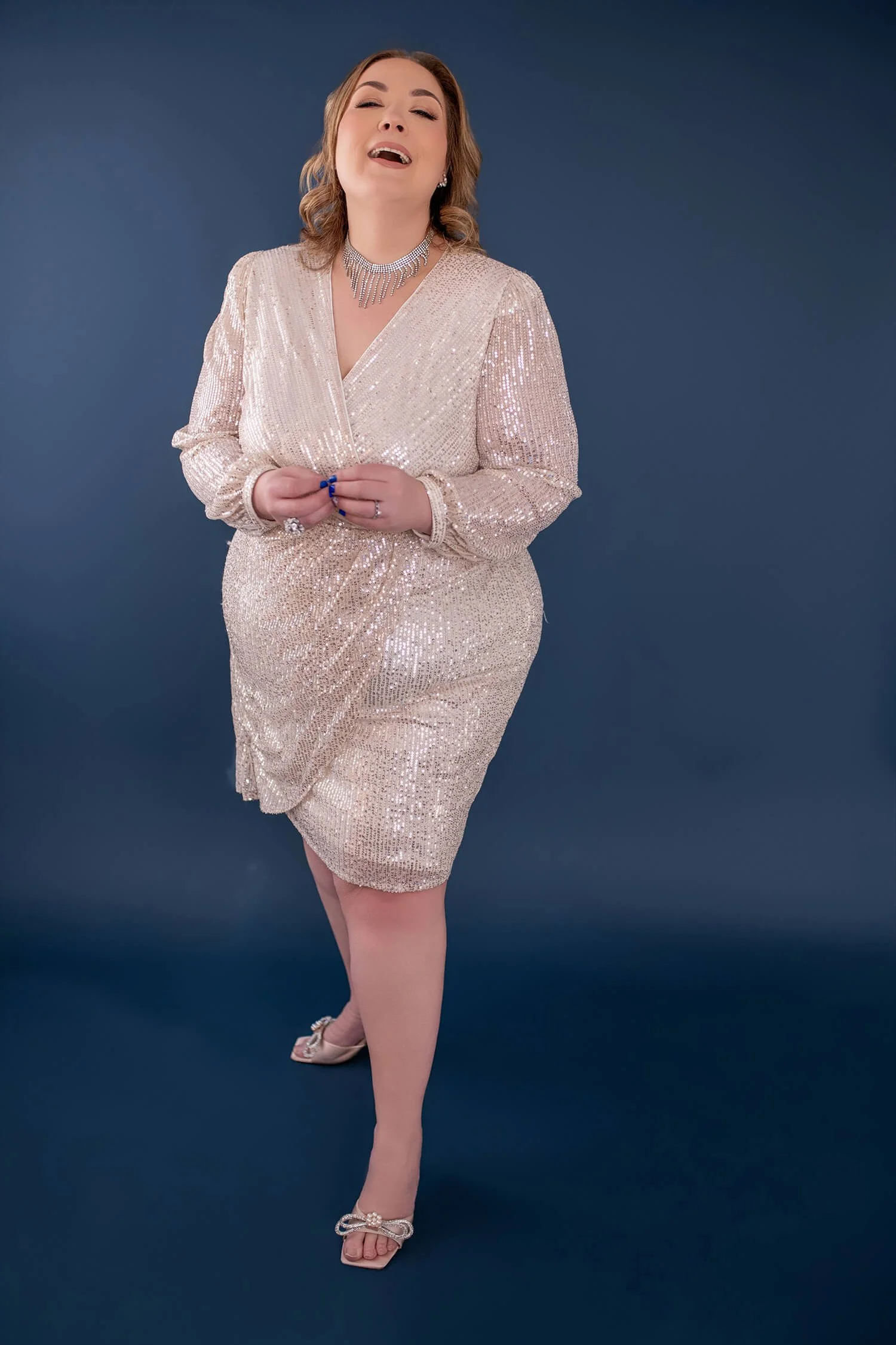 Size 24 - Champagne Sparkle Cocktail Dress