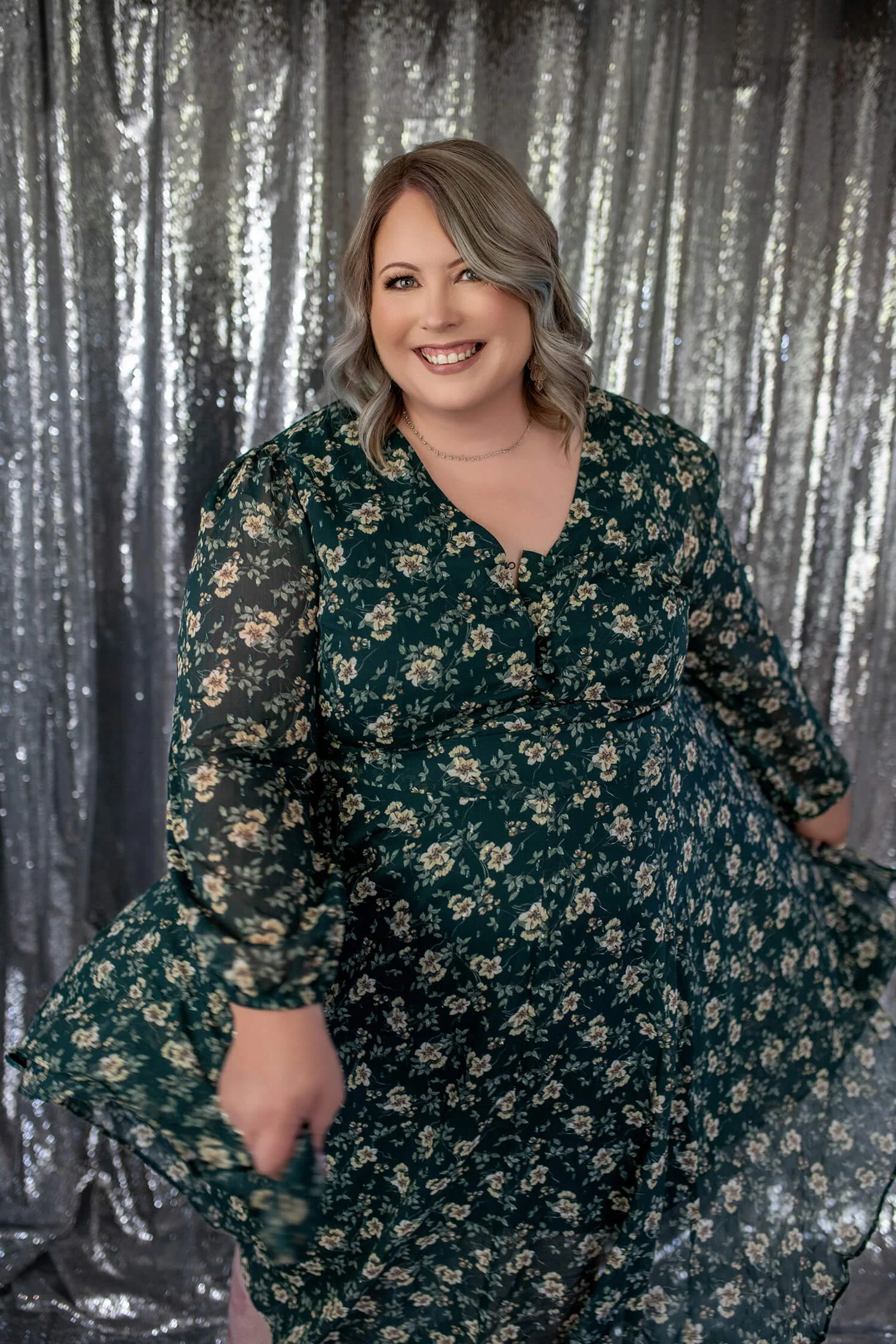 Size 30 - Deep Green Floral Dress
