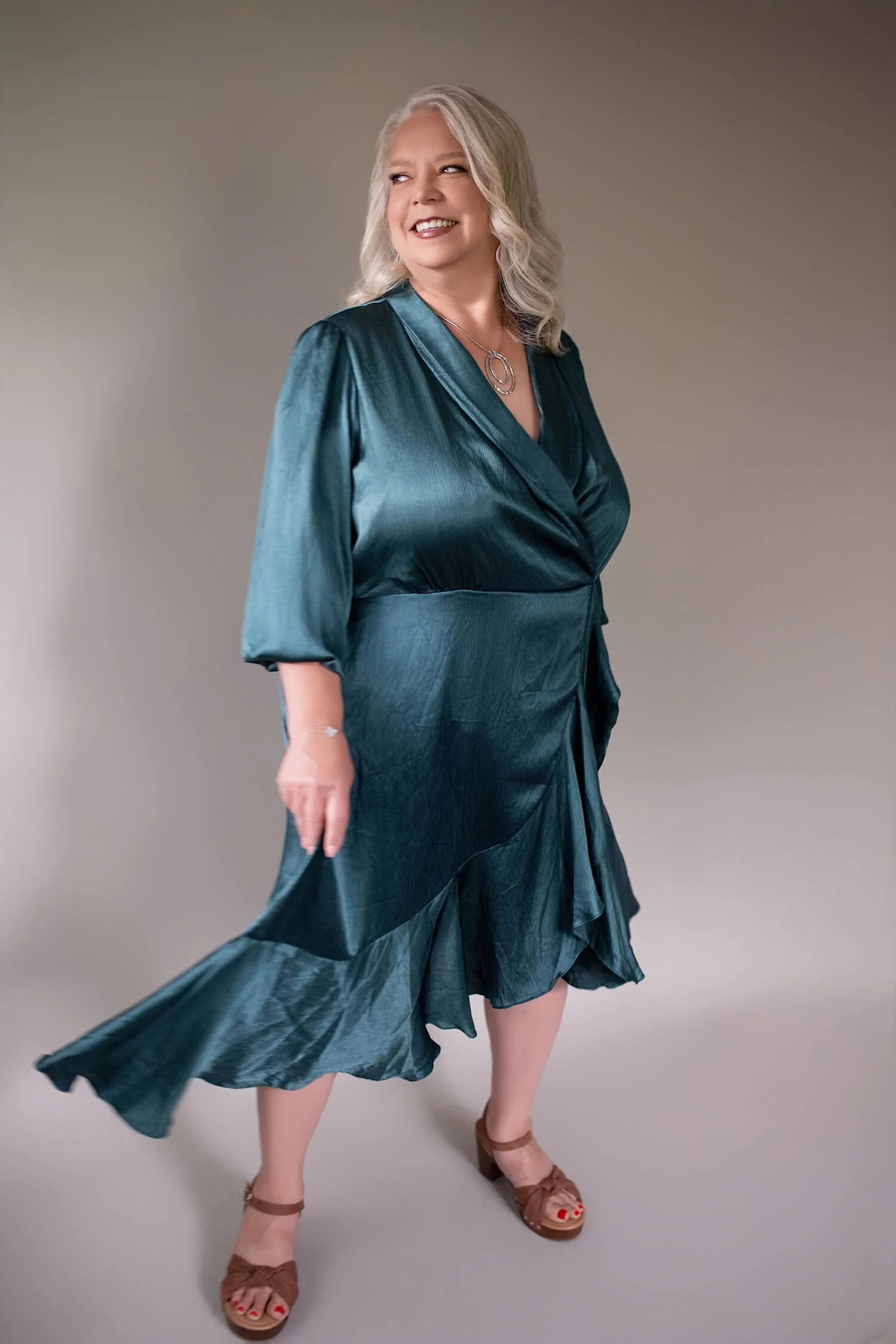Size 28 - Deep Teal Flutter Dress