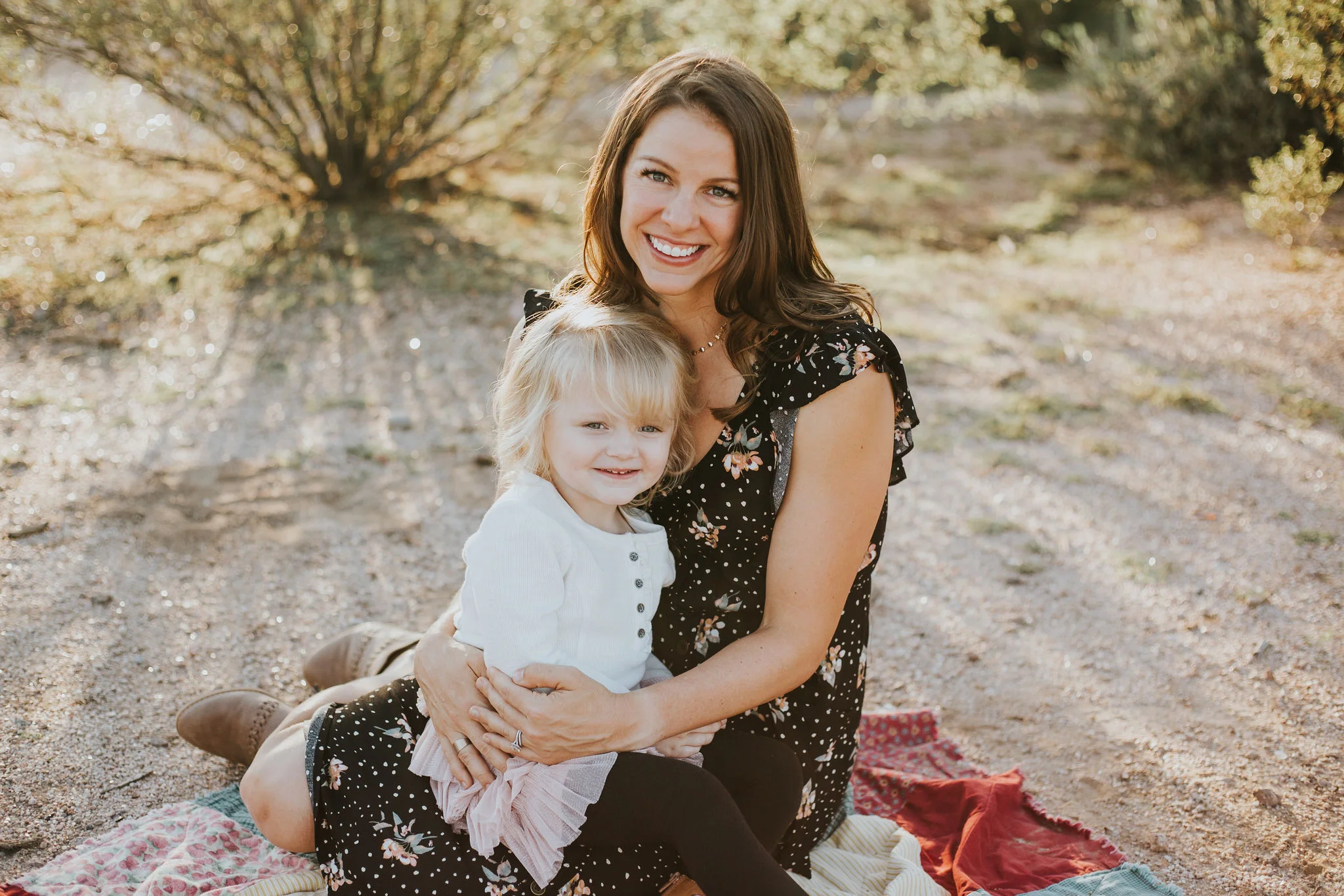 Mother & Daughter portrait | Natural light desert lifestyle family photography session | Lost Dutchman Mesa Arizona