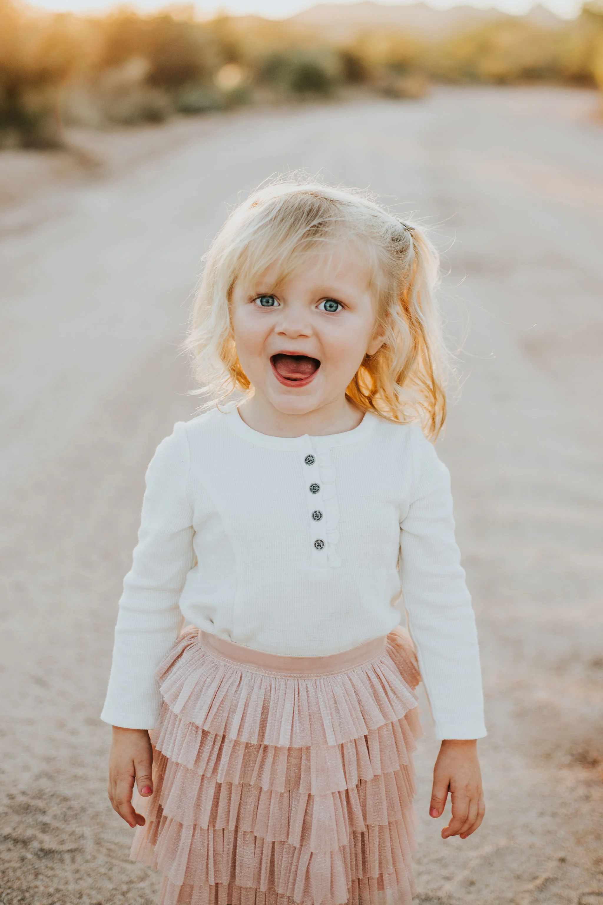 Little girl portrait | Natural light desert lifestyle family photography session | Lost Dutchman Mesa Arizona