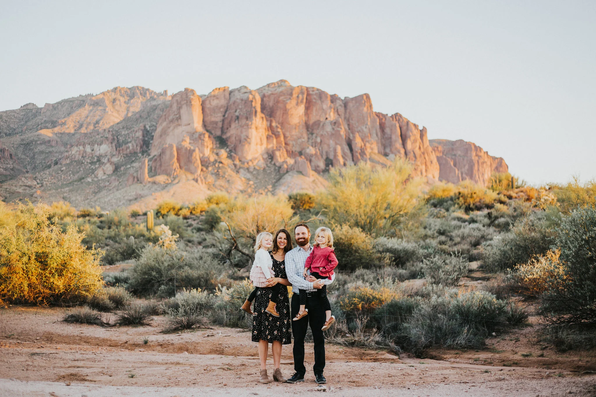 Family portrait | Natural light desert lifestyle family photography session | Lost Dutchman Mesa Arizona