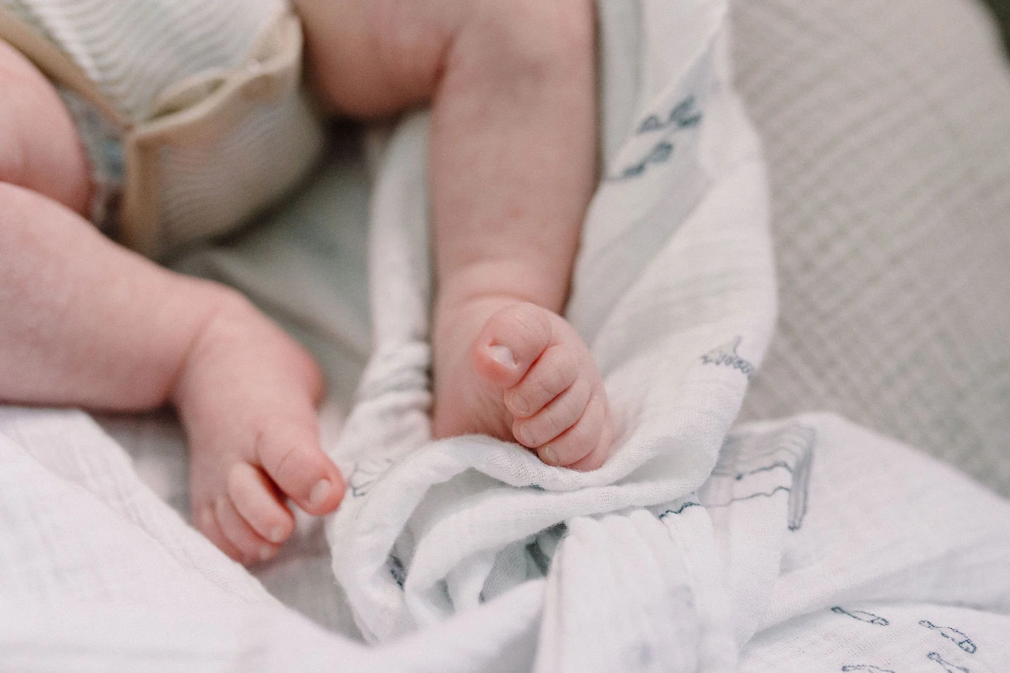 close-up detail shot of baby feet and toes captured by Tempe Arizona newborn photographer