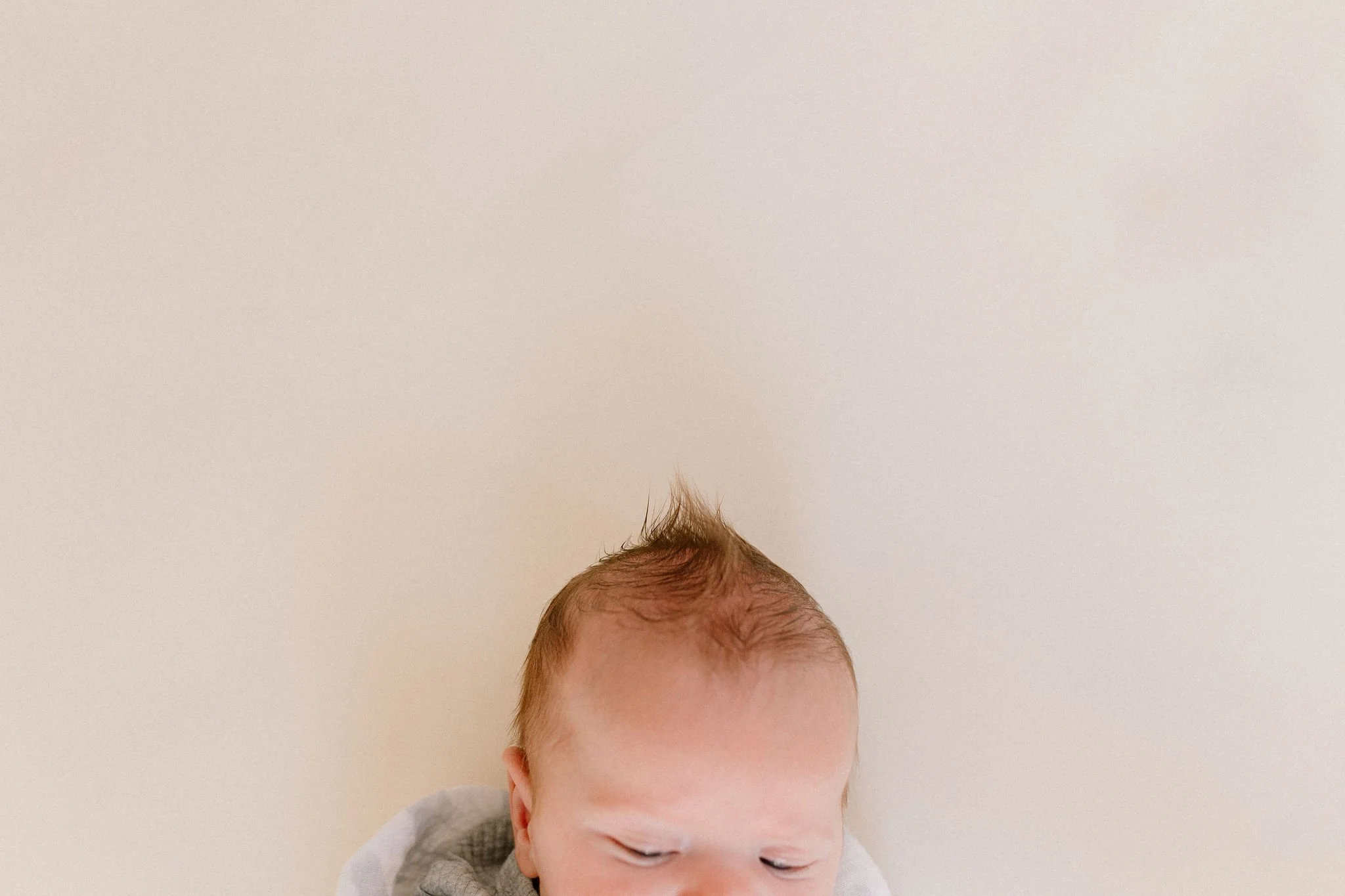 baby hair detail photo natural light studio by Phoenix newborn photographer
