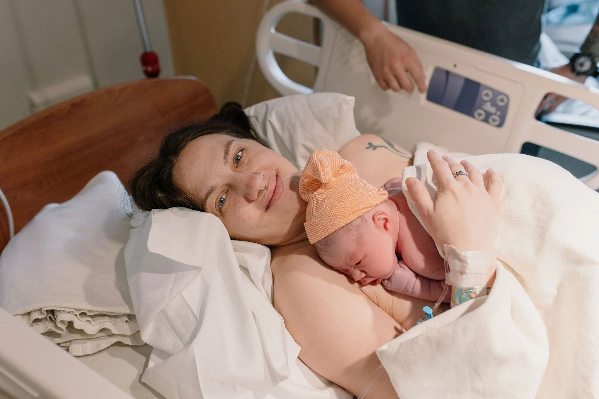 Golden hour birth photography in Gilbert AZ