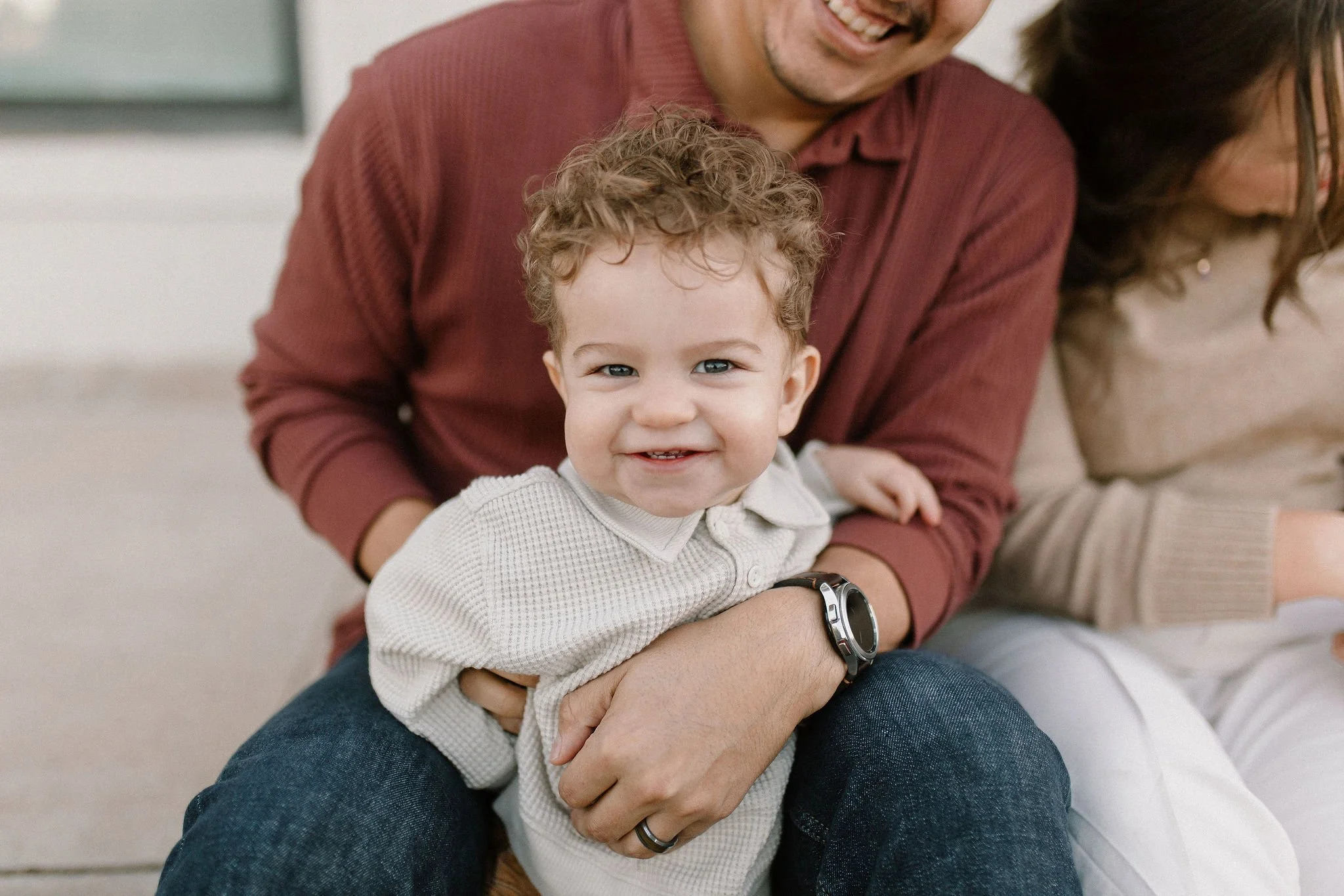 close up of baby boy during downtown mesa family photos