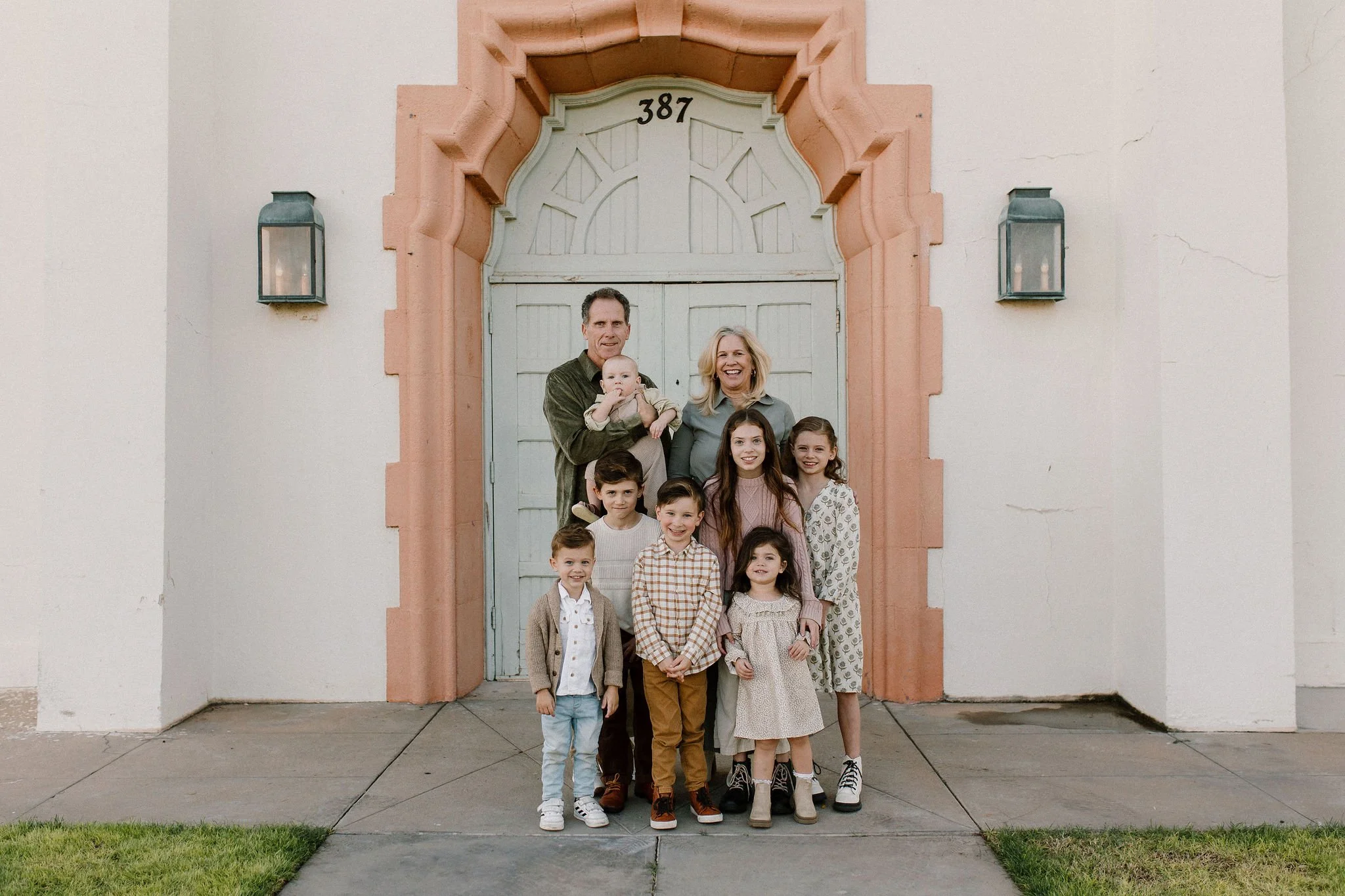 grandparents with grandkids during extended family photos