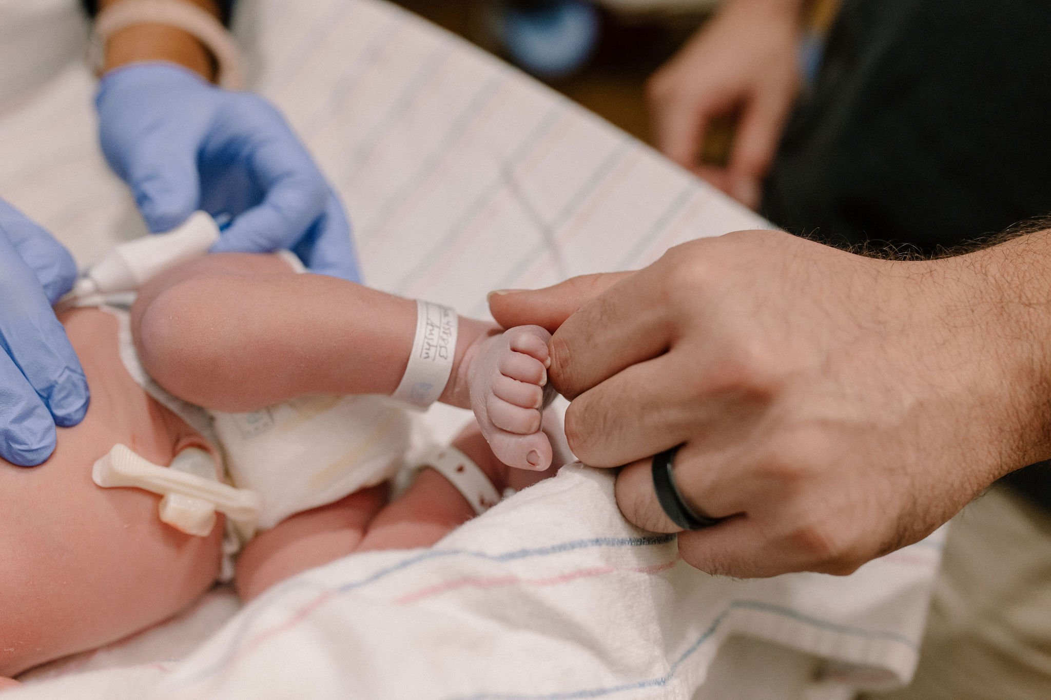 newborn baby details and touching toes birth photography session Gilbert Arizona