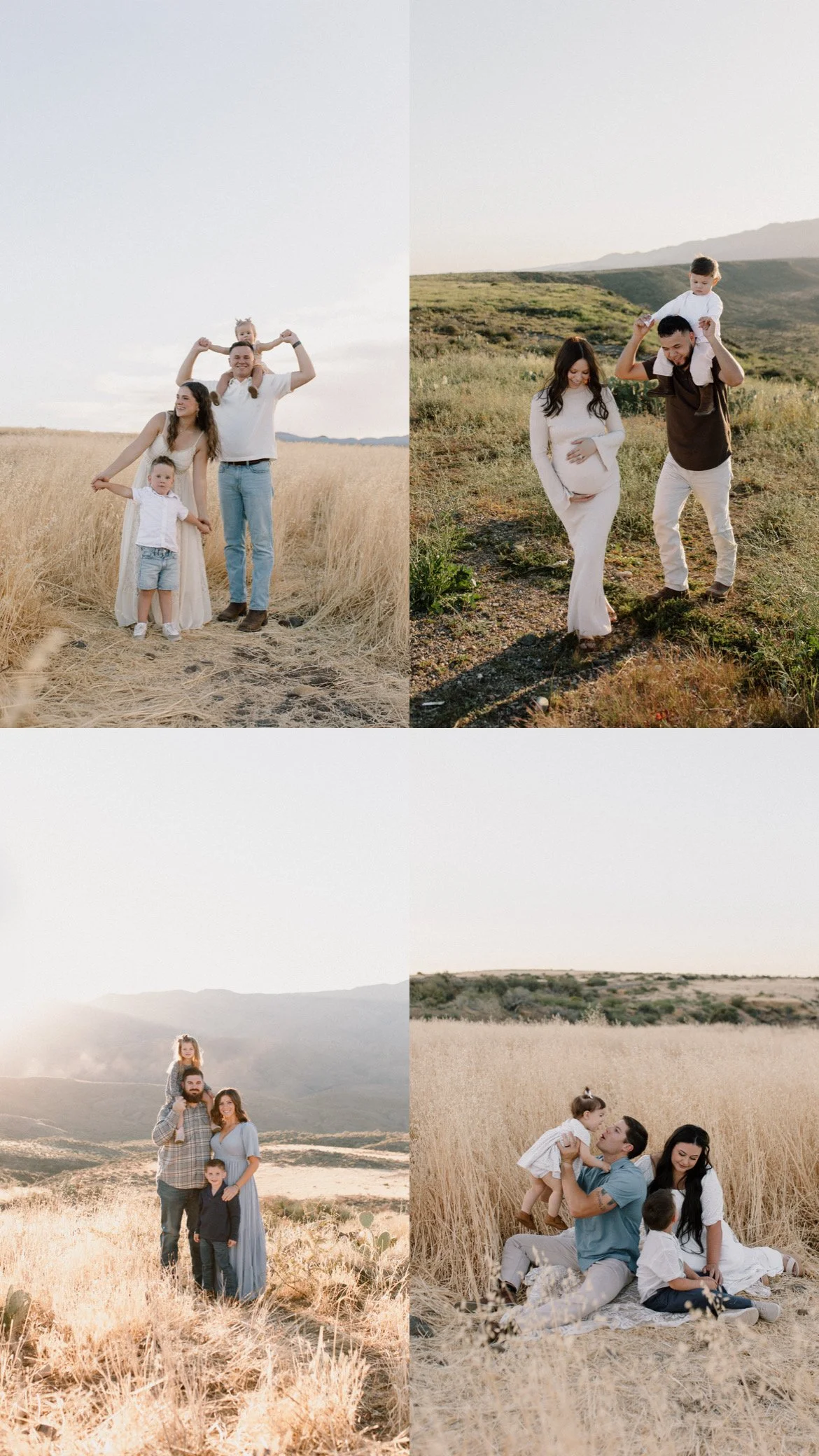 collage of several Phoenix Arizona fall mini sessions photos at Sunset Point